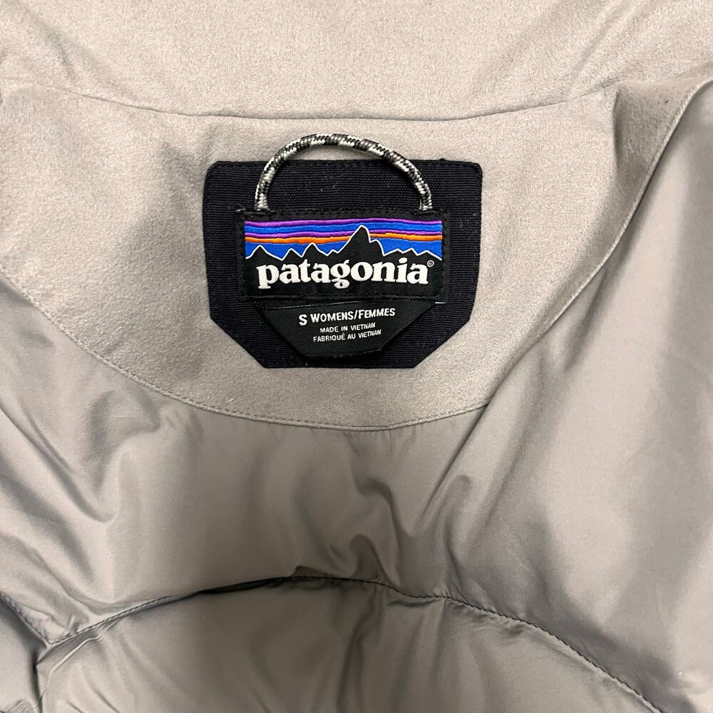Patagonia Bivy Duck Down Jacket Womens S Black Gray Western Yoke Puffer Coat - Picture 5 of 11